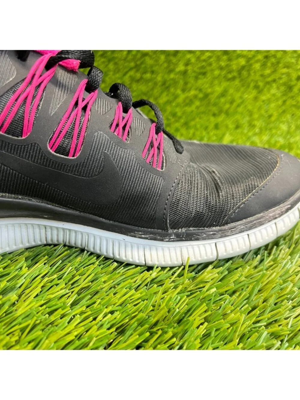 Nike Free 5.0 H2o Repel Shield Womens Size 9 Black Pink Running Shoes Sneakers